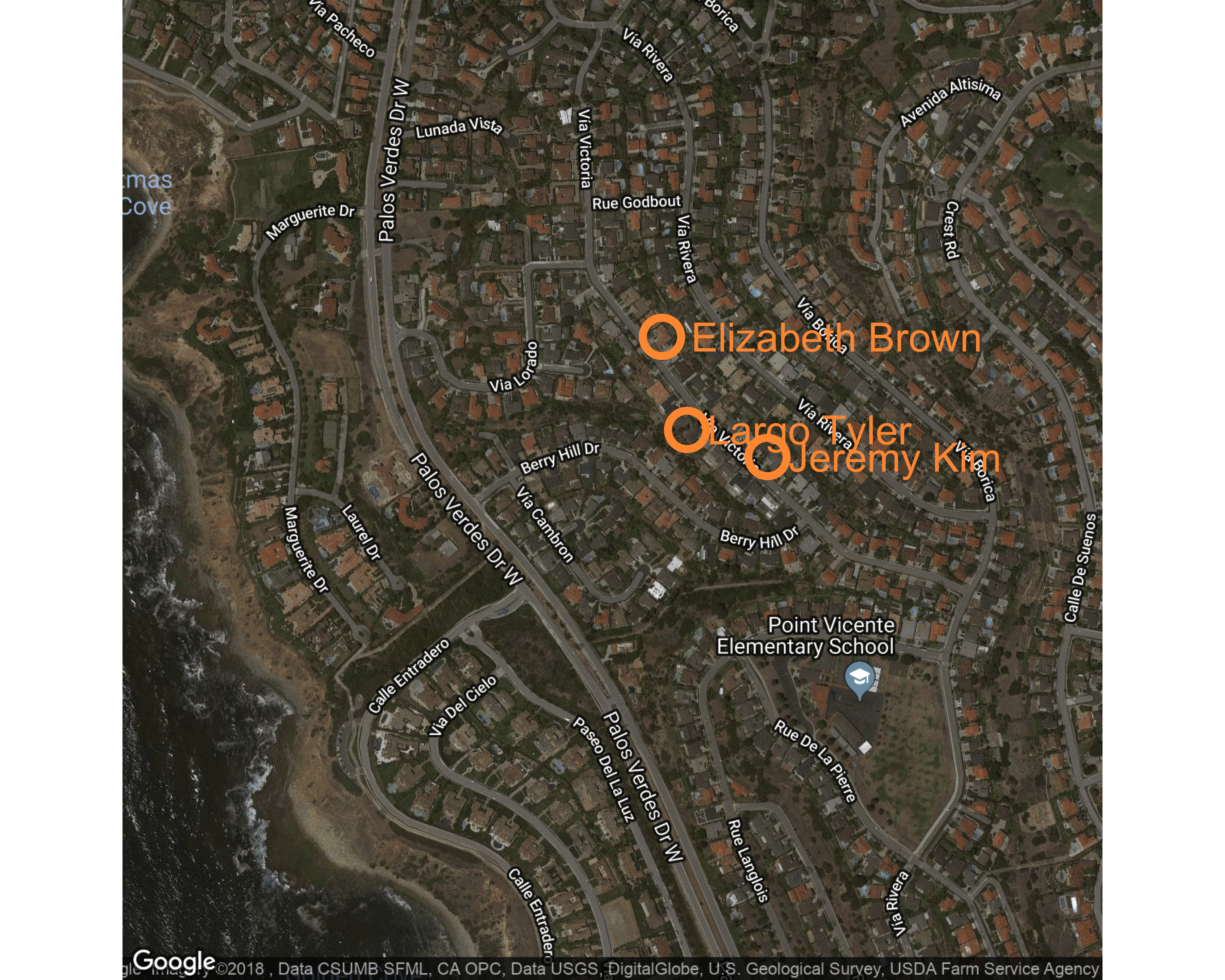 Prospects mapped on a street